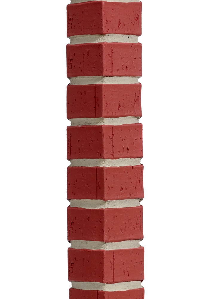 Brick Contemporary Corner Red Gray Grout